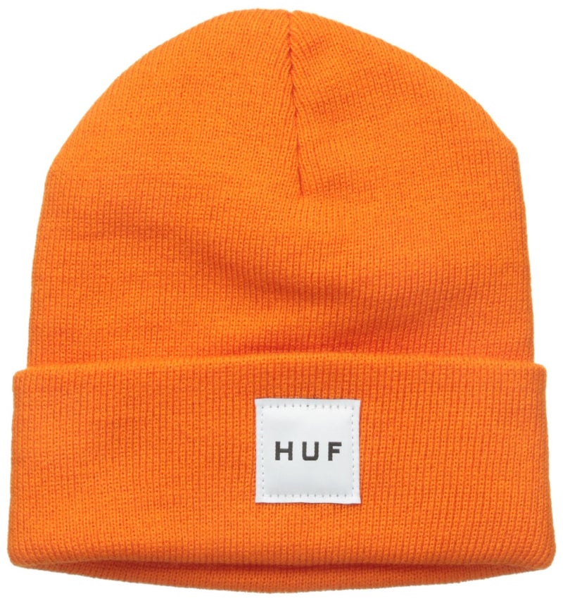 HUF Men's Box Logo Beanie, Orange, One Size